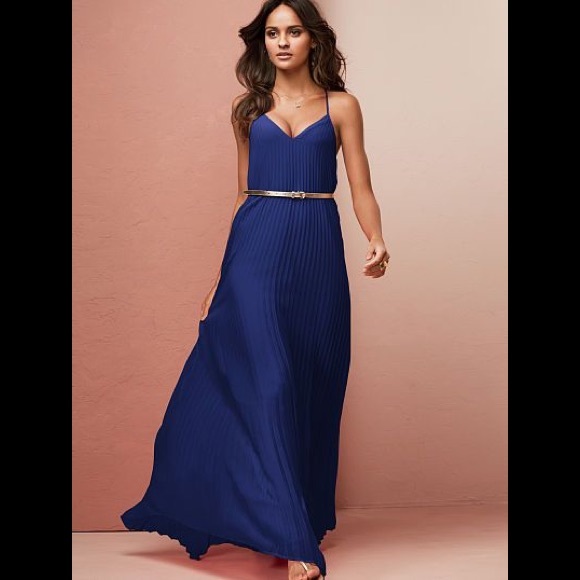 Dresses & Skirts - Victoria’s Secret Royal Blue Micro Pleat Dress